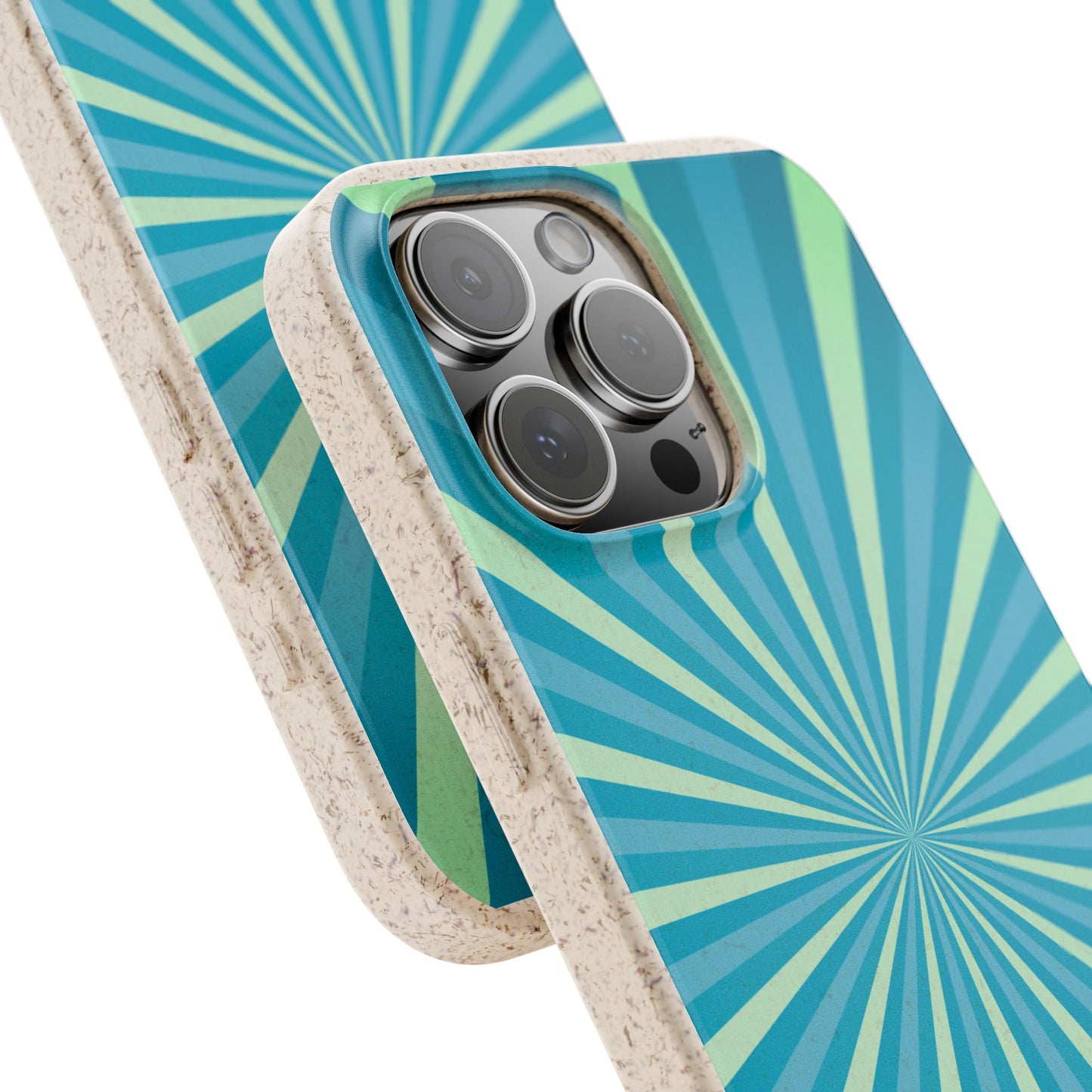 Biodegradable Phone Case – Blue Teal Starburst Design