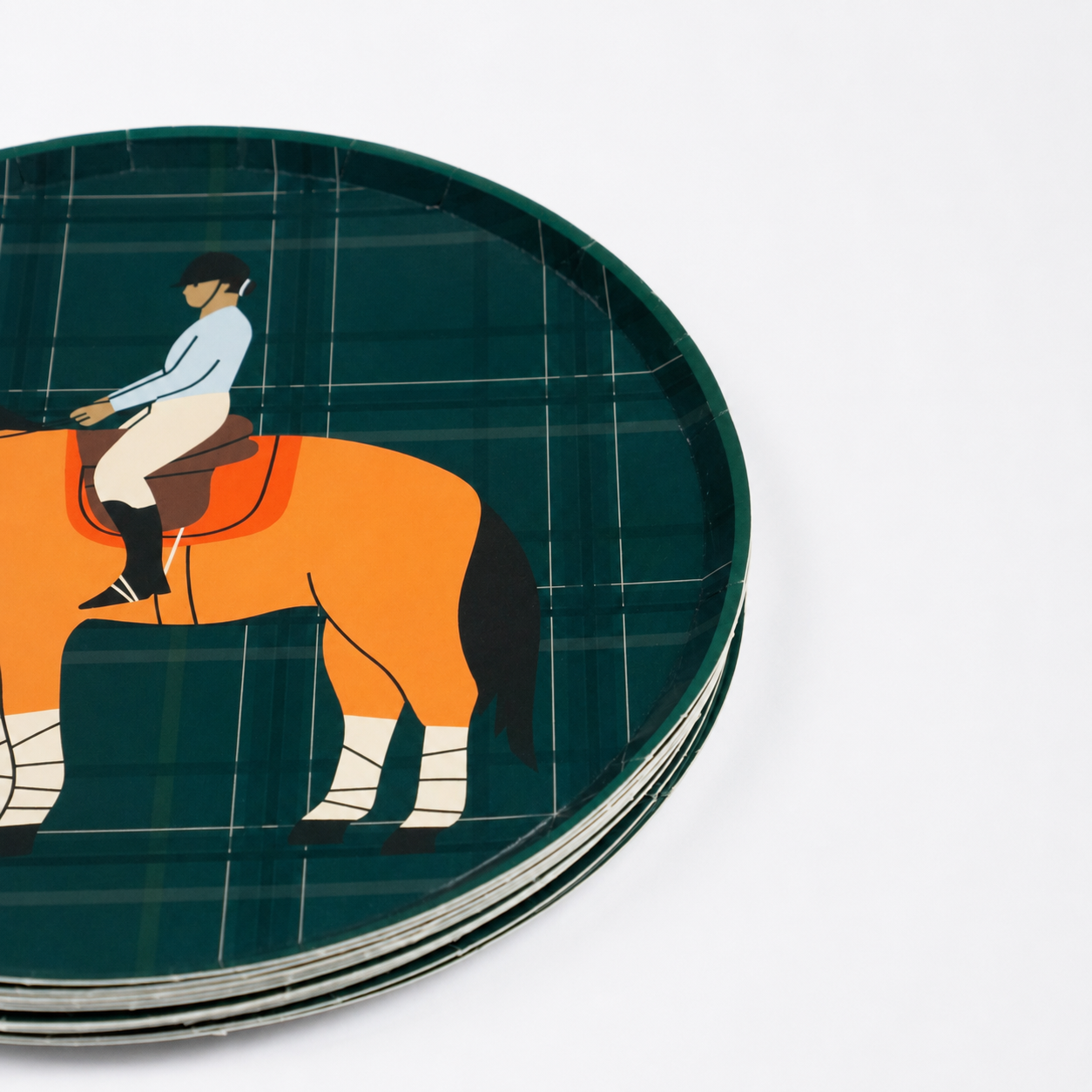 Equestrian Horse Rider Silhouette Recyclable Paper Dessert Plates, ...