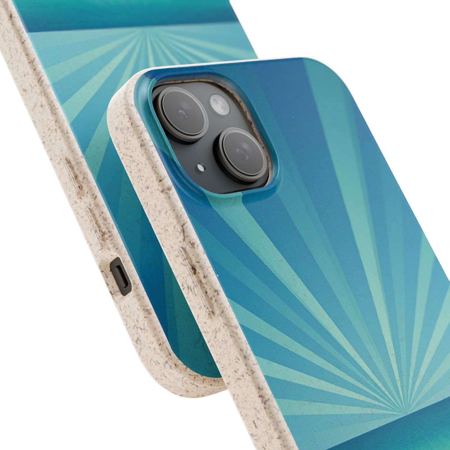 Eco Beach Phone Case — Biodegradable Sunset Rays Design