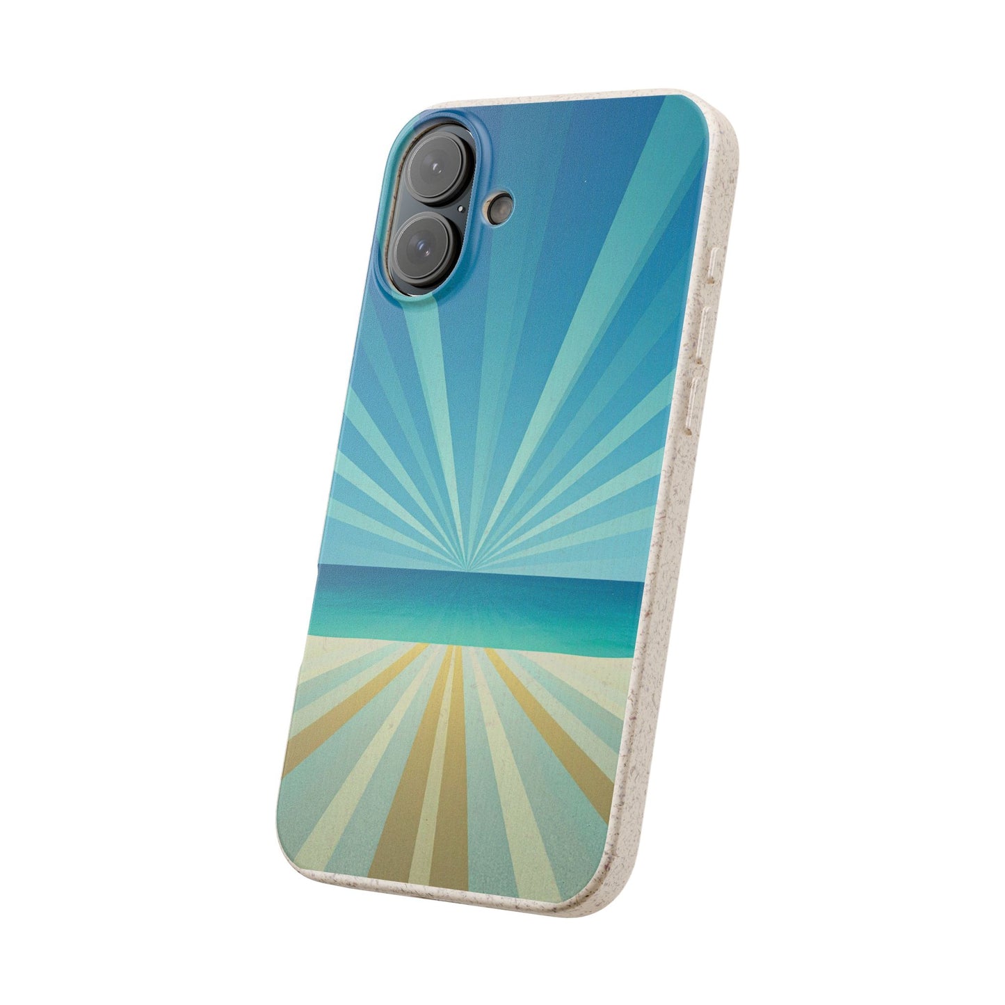 Eco Beach Phone Case — Biodegradable Sunset Rays Design