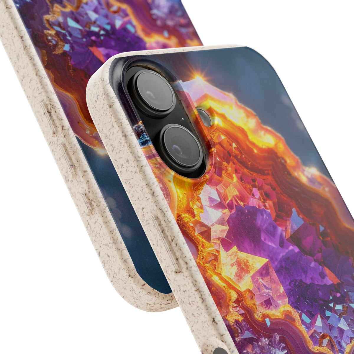 Geode Crystal Biodegradable Phone Case — Eco-Friendly Gemstone Art for iPhone