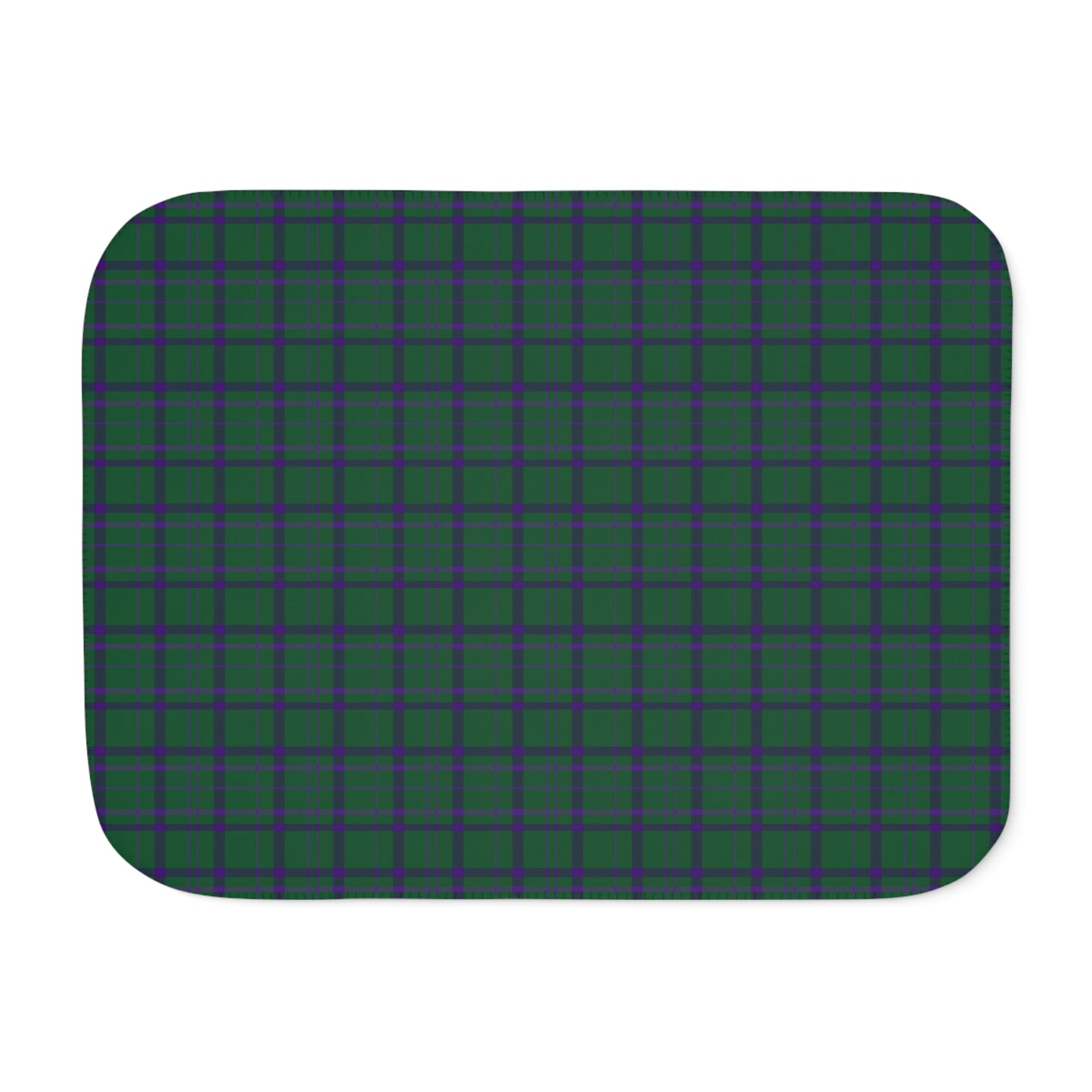 Rectangular blue mat with a subtle pattern on a white background