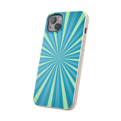 Biodegradable Phone Case – Blue Teal Starburst Design