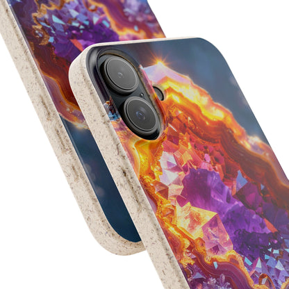 Geode Crystal Biodegradable Phone Case — Eco-Friendly Gemstone Art for iPhone