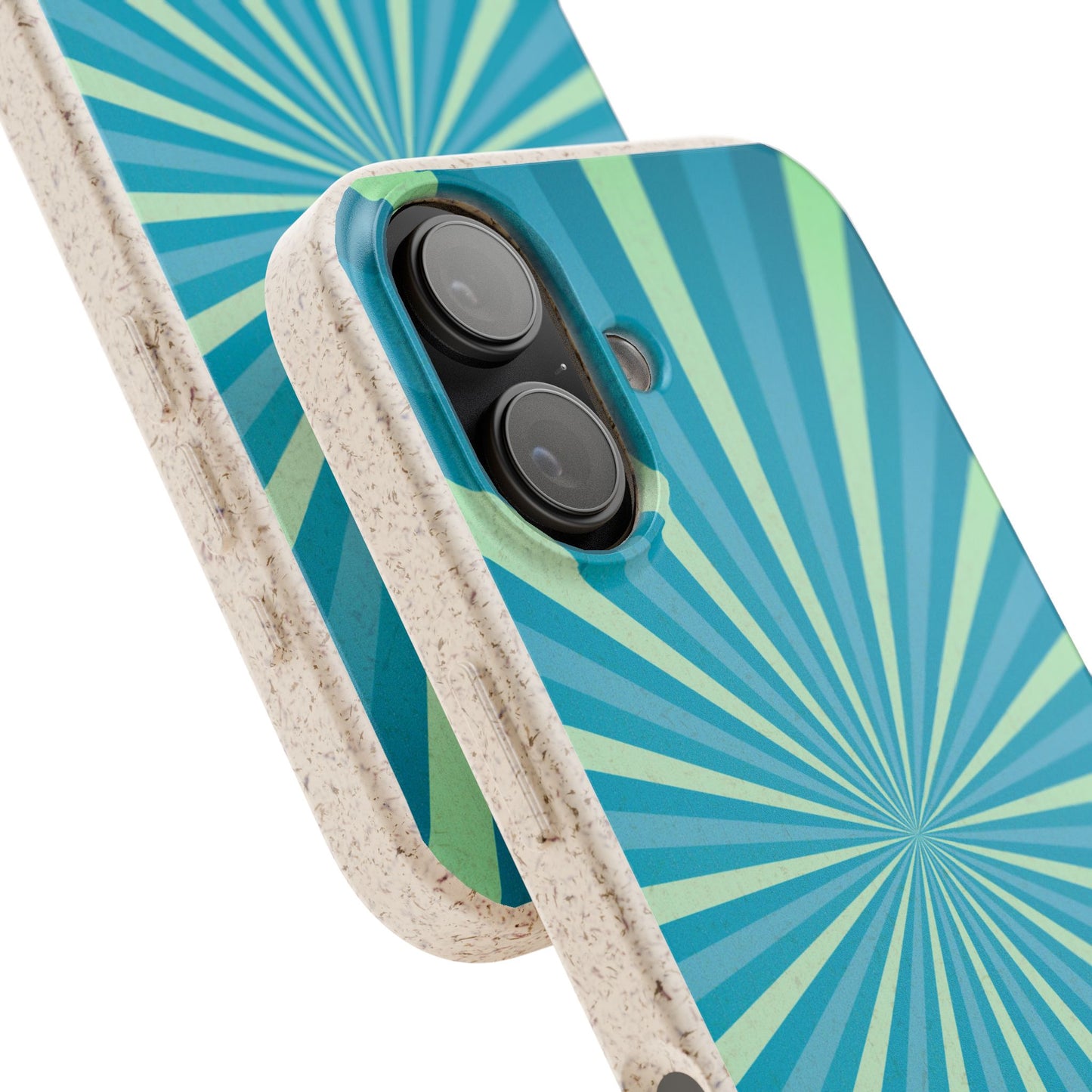 Biodegradable Phone Case – Blue Teal Starburst Design