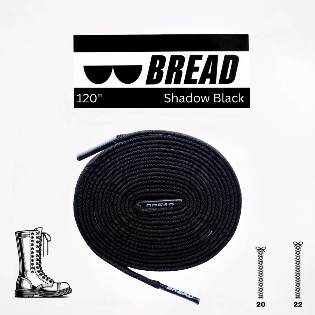 Shadow Black Shoe Laces from Bread