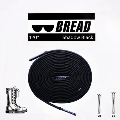 Shadow Black Shoe Laces from Bread