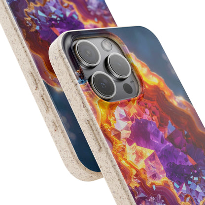 Geode Crystal Biodegradable Phone Case — Eco-Friendly Gemstone Art for iPhone