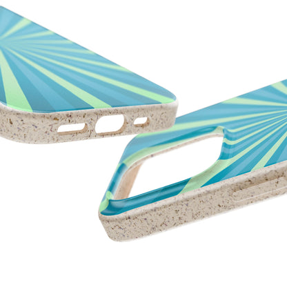 Biodegradable Phone Case – Blue Teal Starburst Design