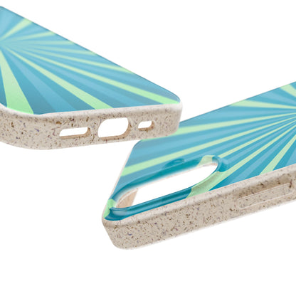 Biodegradable Phone Case – Blue Teal Starburst Design