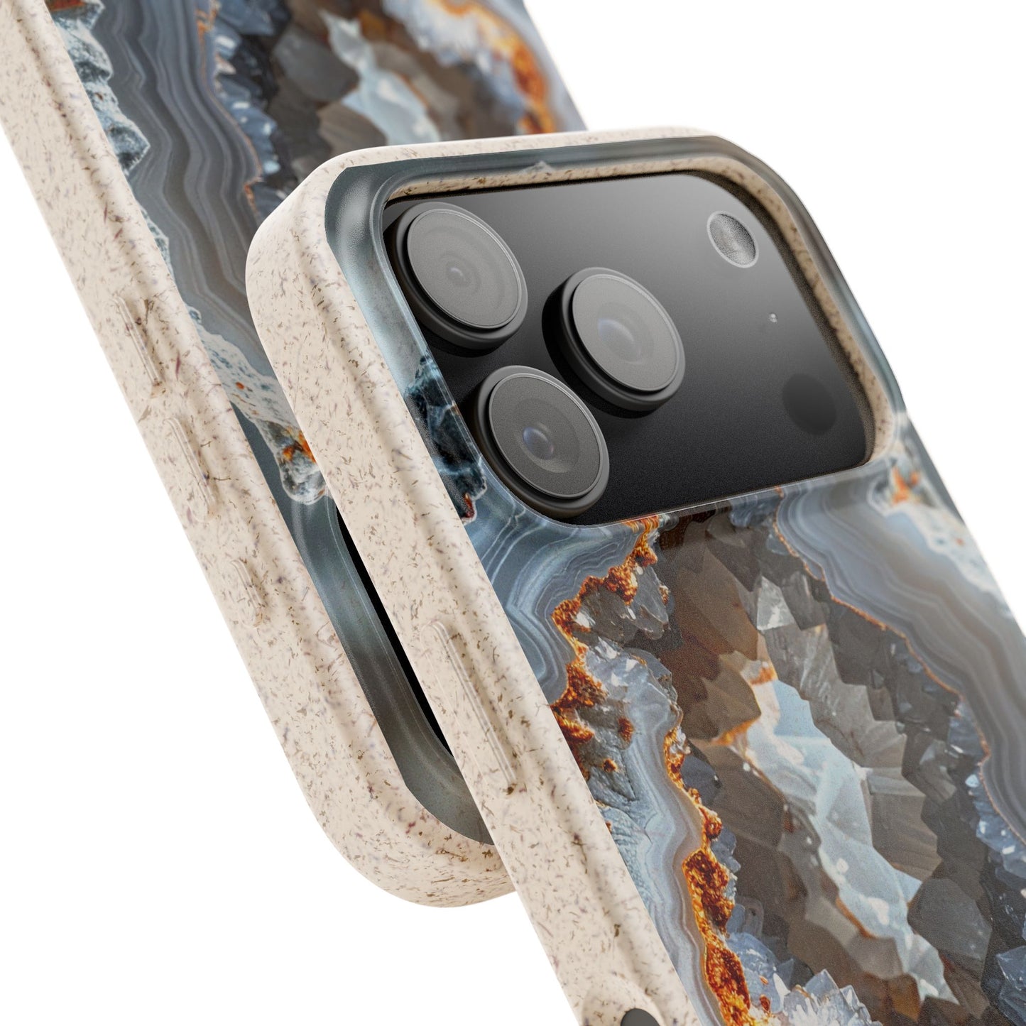 Agate Geo Biodegradable Phone Case — Eco-Friendly Crystal Pattern iPhone Cover