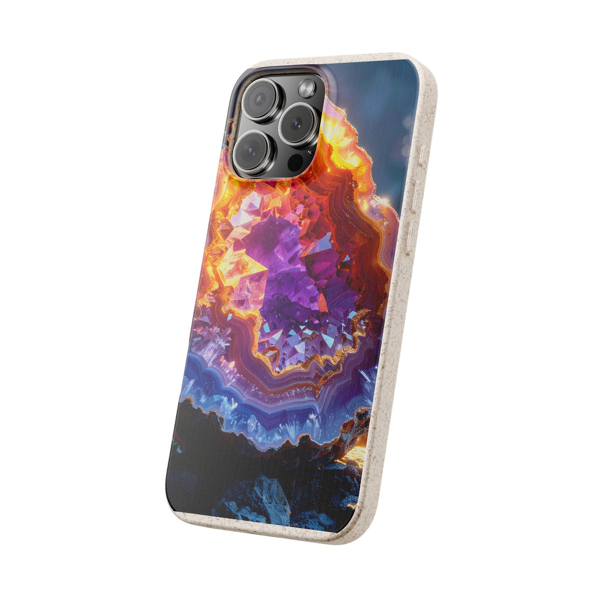 Geode Crystal Biodegradable Phone Case — Eco-Friendly Gemstone Art for iPhone