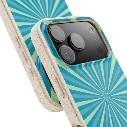 Biodegradable Phone Case – Blue Teal Starburst Design