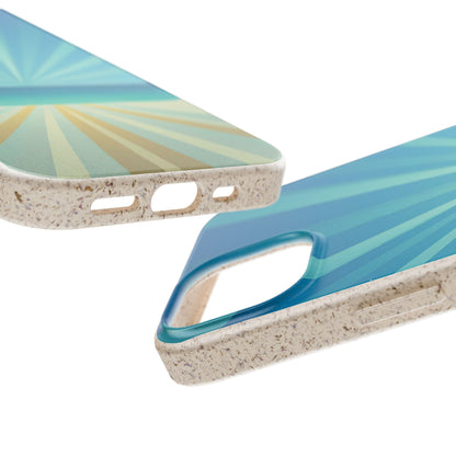 Eco Beach Phone Case — Biodegradable Sunset Rays Design