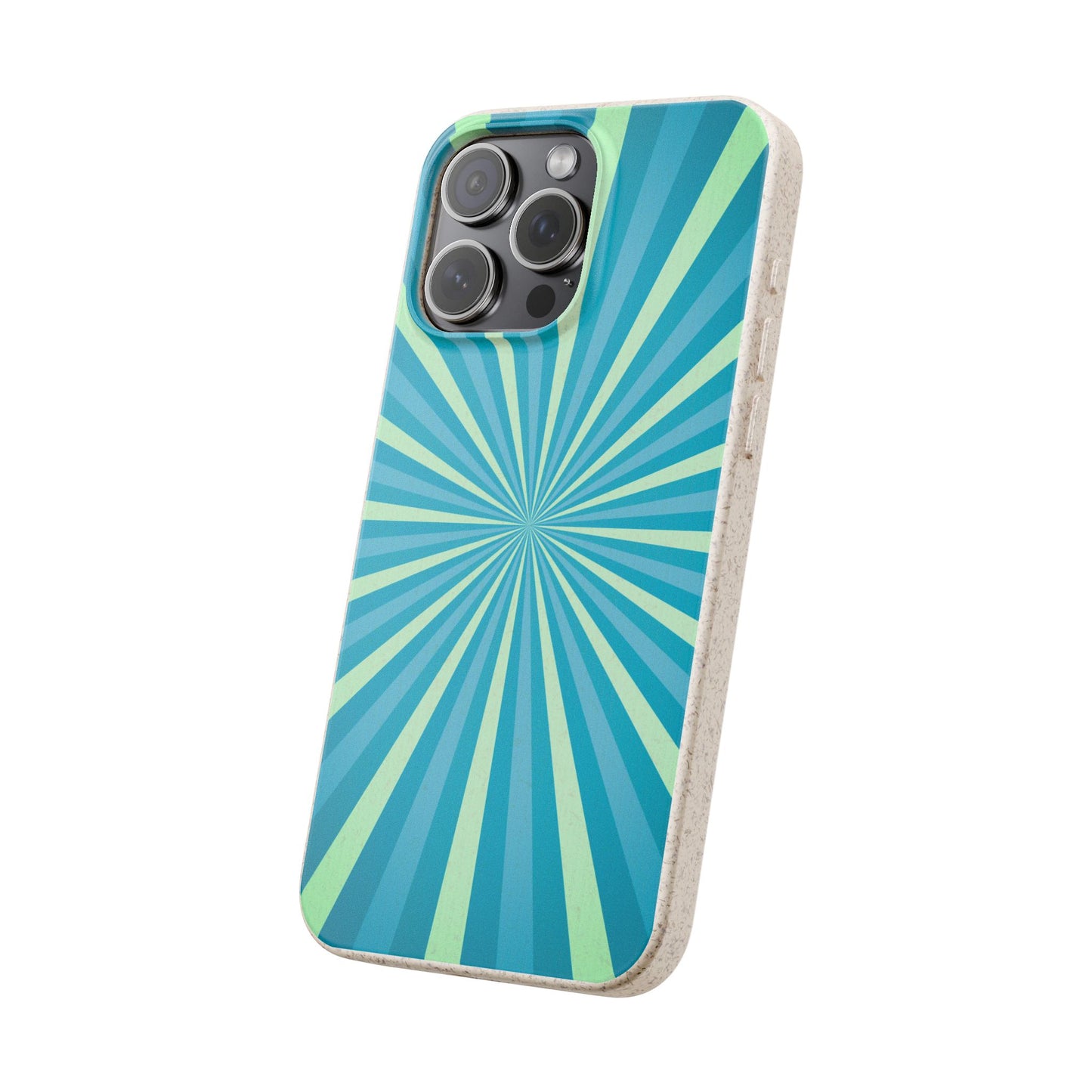 Biodegradable Phone Case – Blue Teal Starburst Design