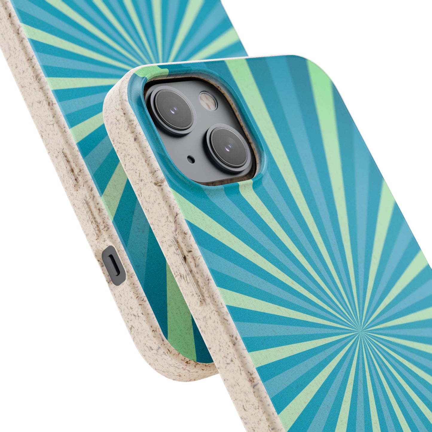 Biodegradable Phone Case – Blue Teal Starburst Design