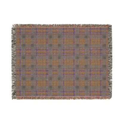 Beach House Blues Tartan Plaid Woven Throw Blanket