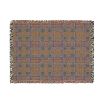 Beach House Blues Tartan Plaid Woven Throw Blanket