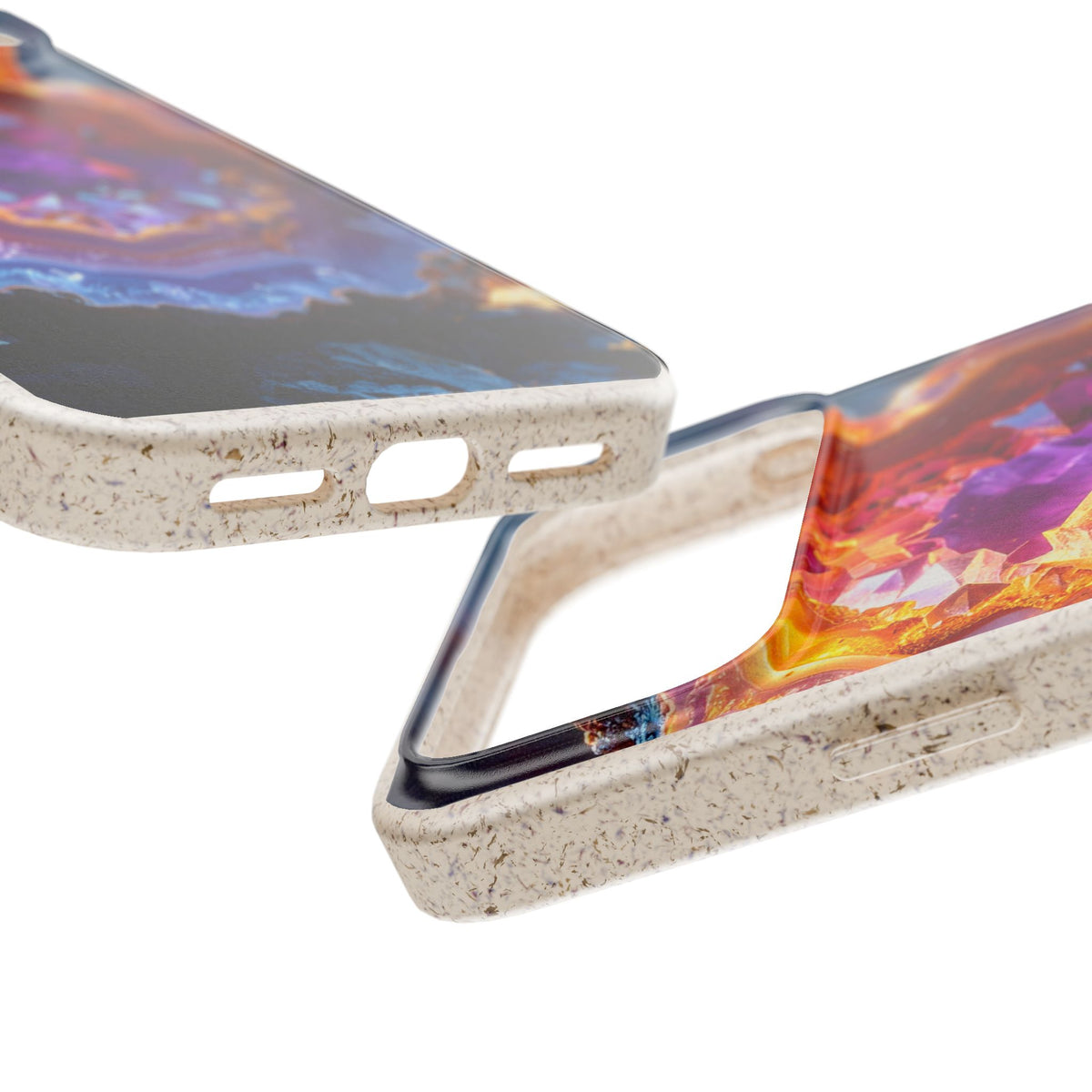 Geode Crystal Biodegradable Phone Case — Eco-Friendly Gemstone Art for iPhone