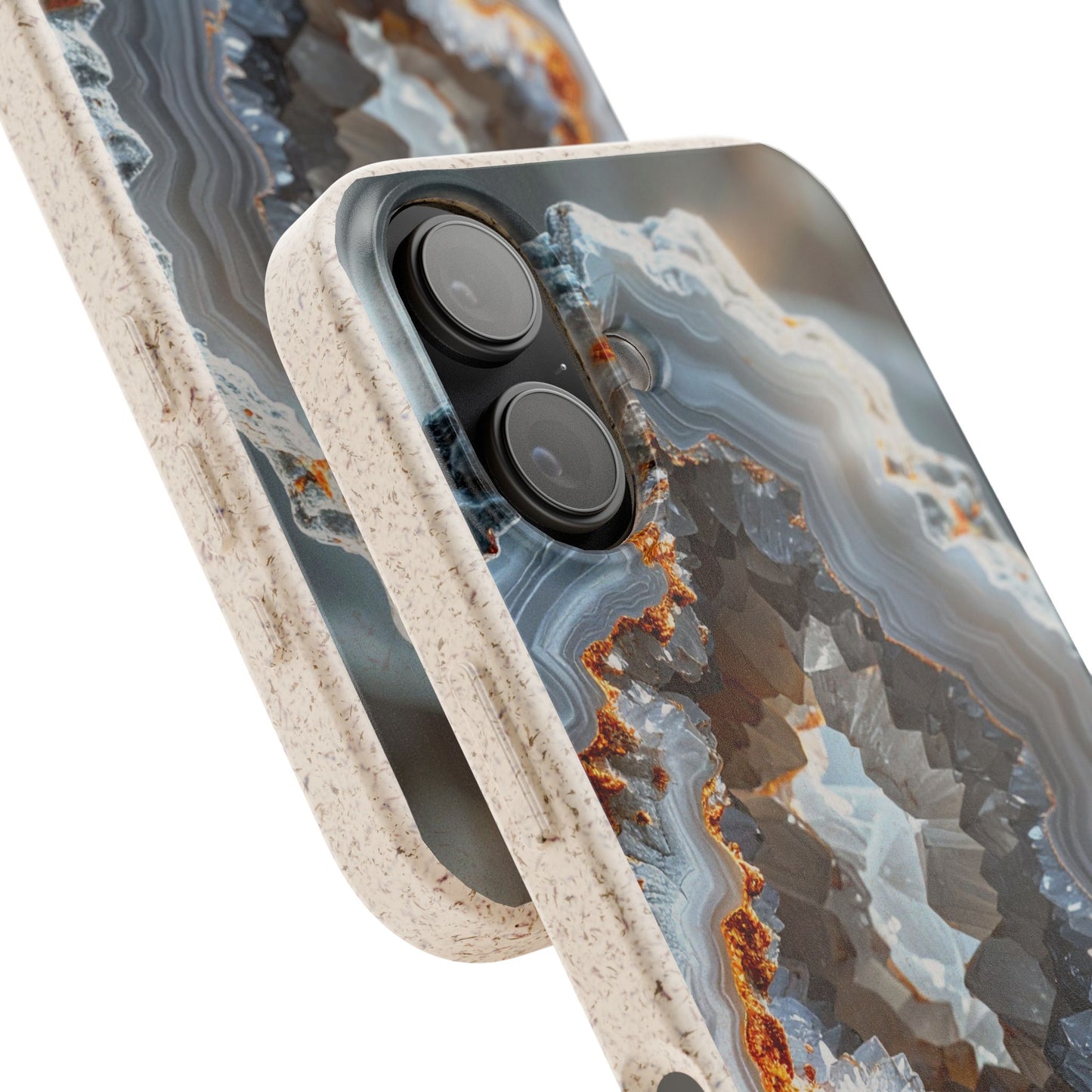 Agate Geo Biodegradable Phone Case — Eco-Friendly Crystal Pattern iPhone Cover