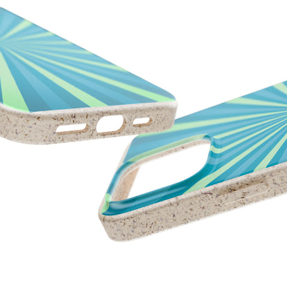 Biodegradable Phone Case – Blue Teal Starburst Design