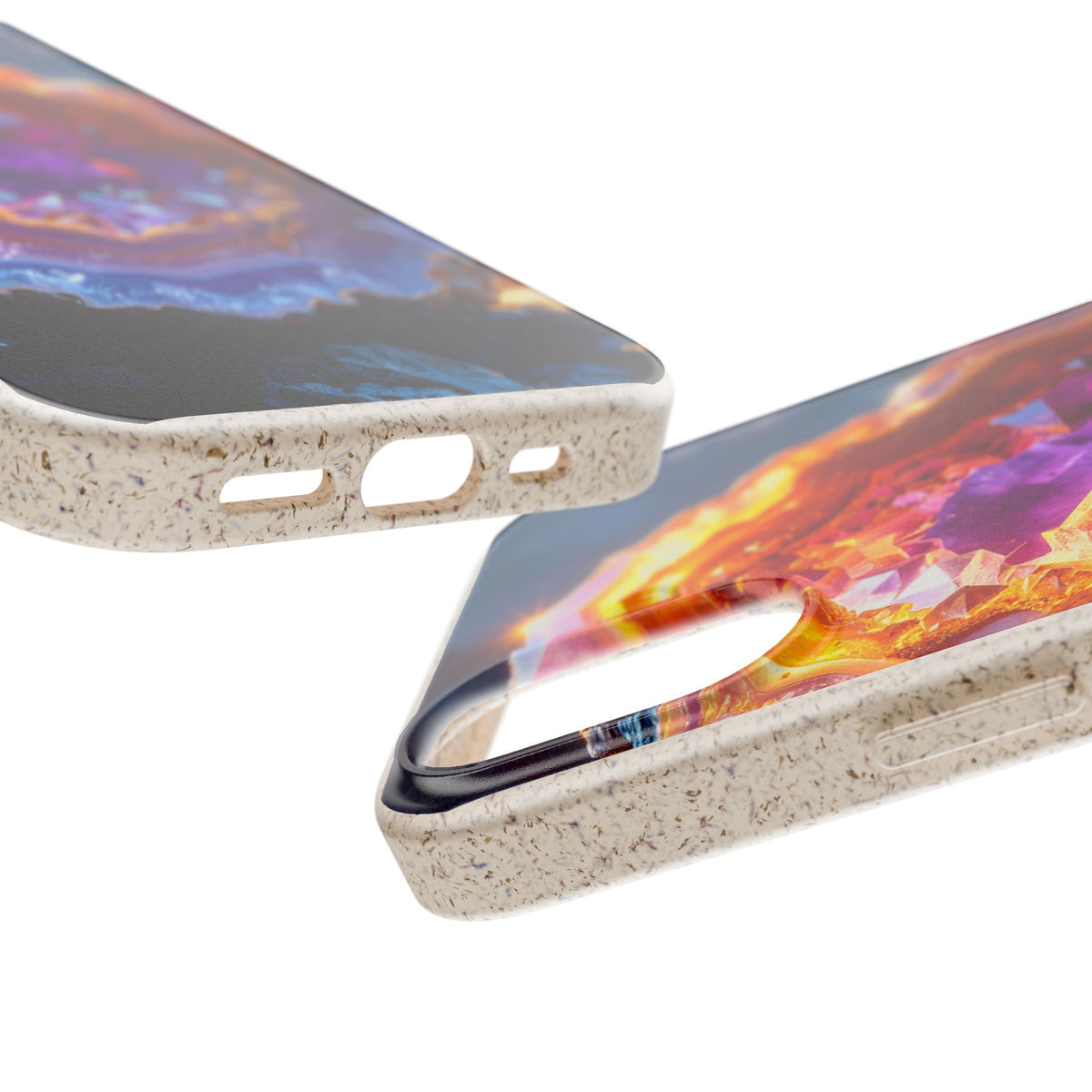 Geode Crystal Biodegradable Phone Case — Eco-Friendly Gemstone Art for iPhone