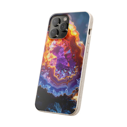 Geode Crystal Biodegradable Phone Case — Eco-Friendly Gemstone Art for iPhone