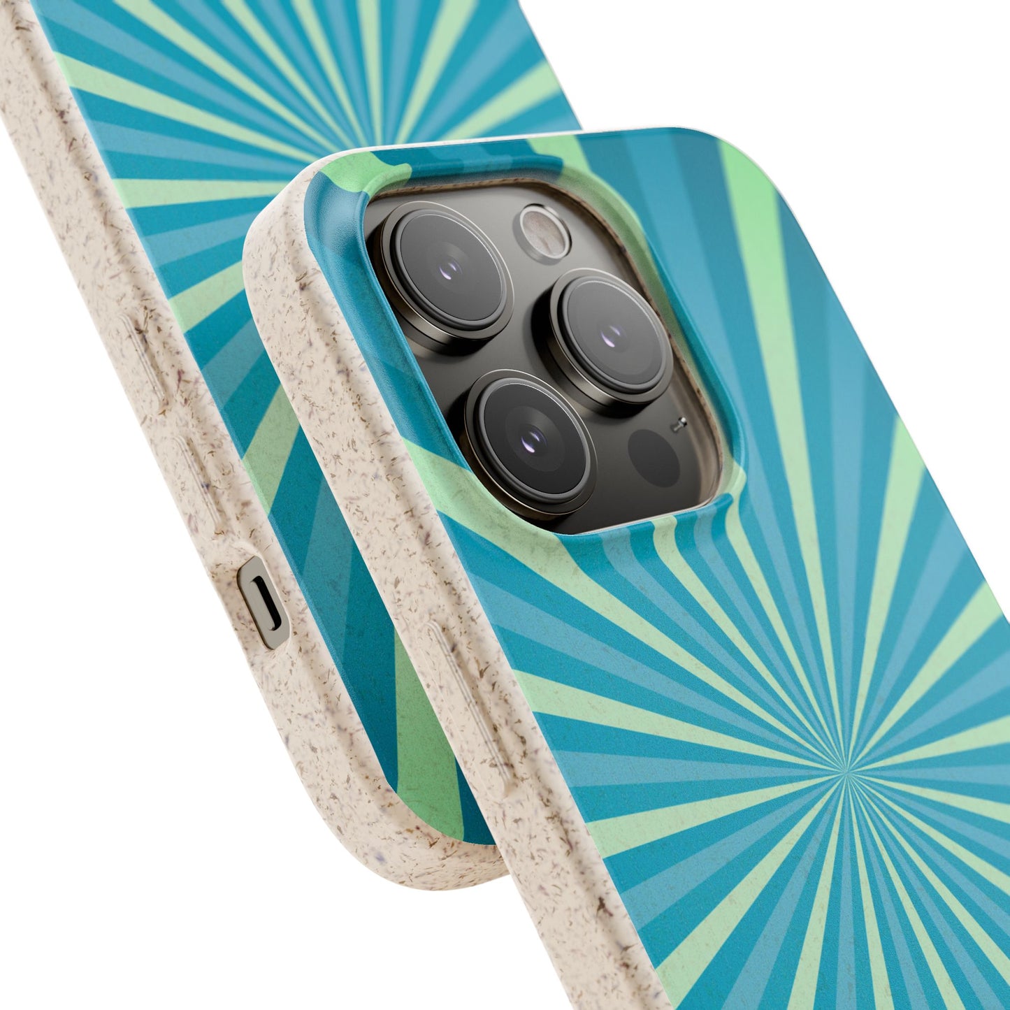 Biodegradable Phone Case – Blue Teal Starburst Design