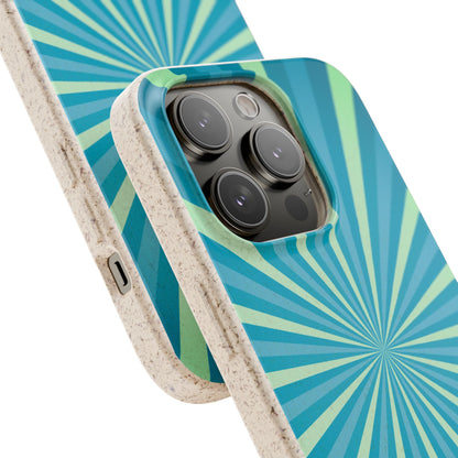 Biodegradable Phone Case – Blue Teal Starburst Design