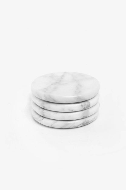 Natural Marble Coasters — Set of 4 | Stone Drink Coasters for Elegant Table Settings