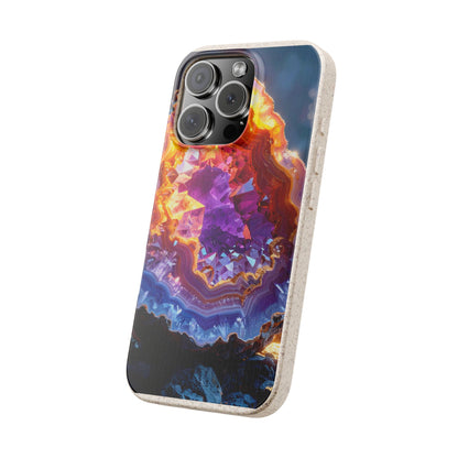 Geode Crystal Biodegradable Phone Case — Eco-Friendly Gemstone Art for iPhone