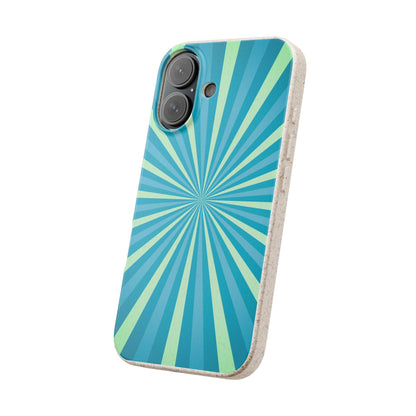 Biodegradable Phone Case – Blue Teal Starburst Design