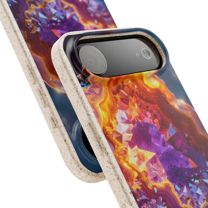 Geode Crystal Biodegradable Phone Case — Eco-Friendly Gemstone Art for iPhone