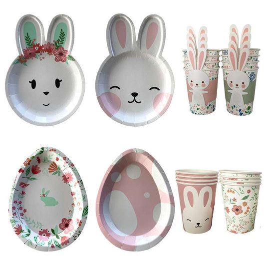 Easter Rabbit Paper Tableware Set