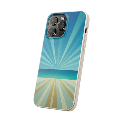 Eco Beach Phone Case — Biodegradable Sunset Rays Design