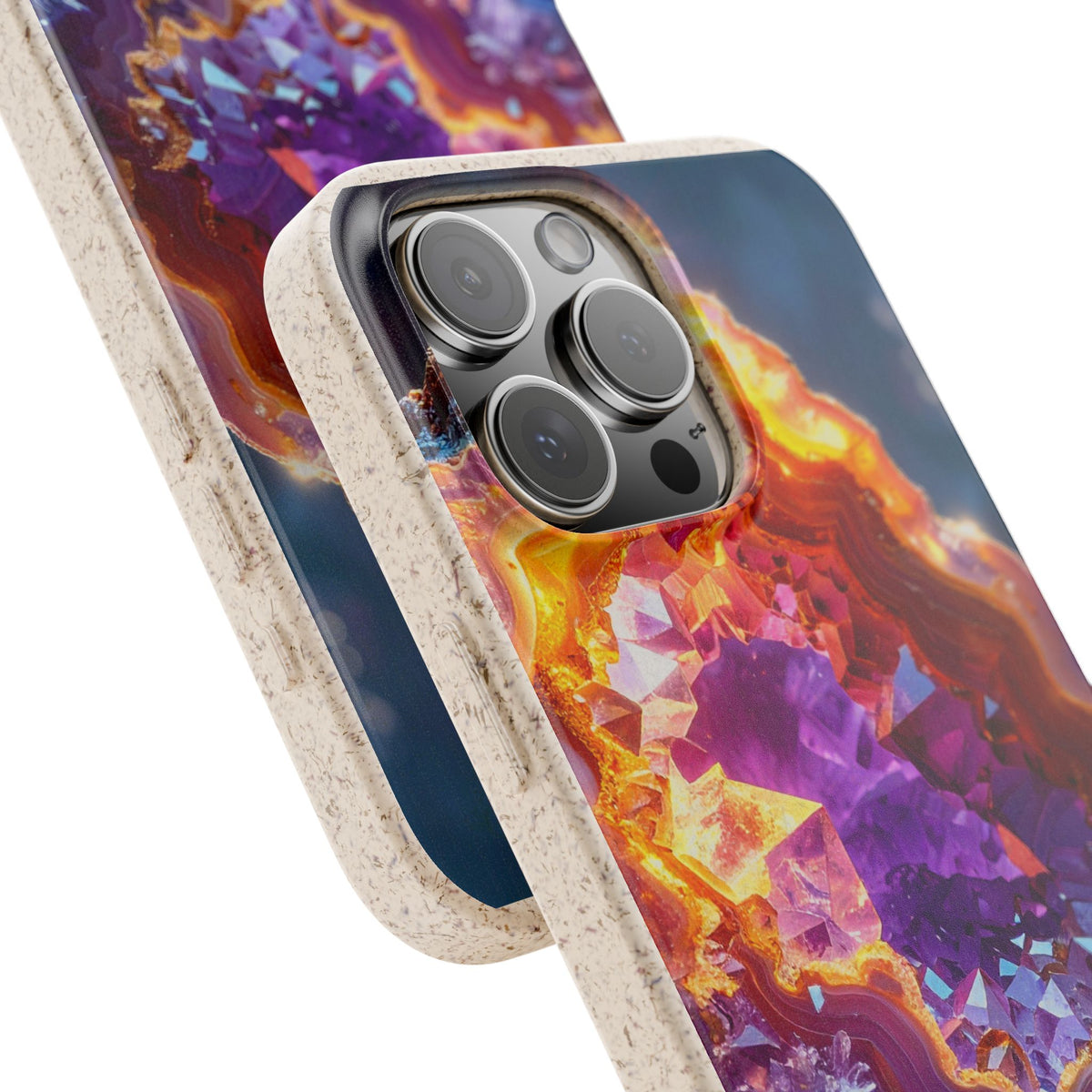 Geode Crystal Biodegradable Phone Case — Eco-Friendly Gemstone Art for iPhone