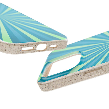 Biodegradable Phone Case – Blue Teal Starburst Design