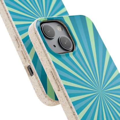 Biodegradable Phone Case – Blue Teal Starburst Design