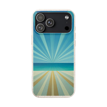 Eco Beach Phone Case — Biodegradable Sunset Rays Design
