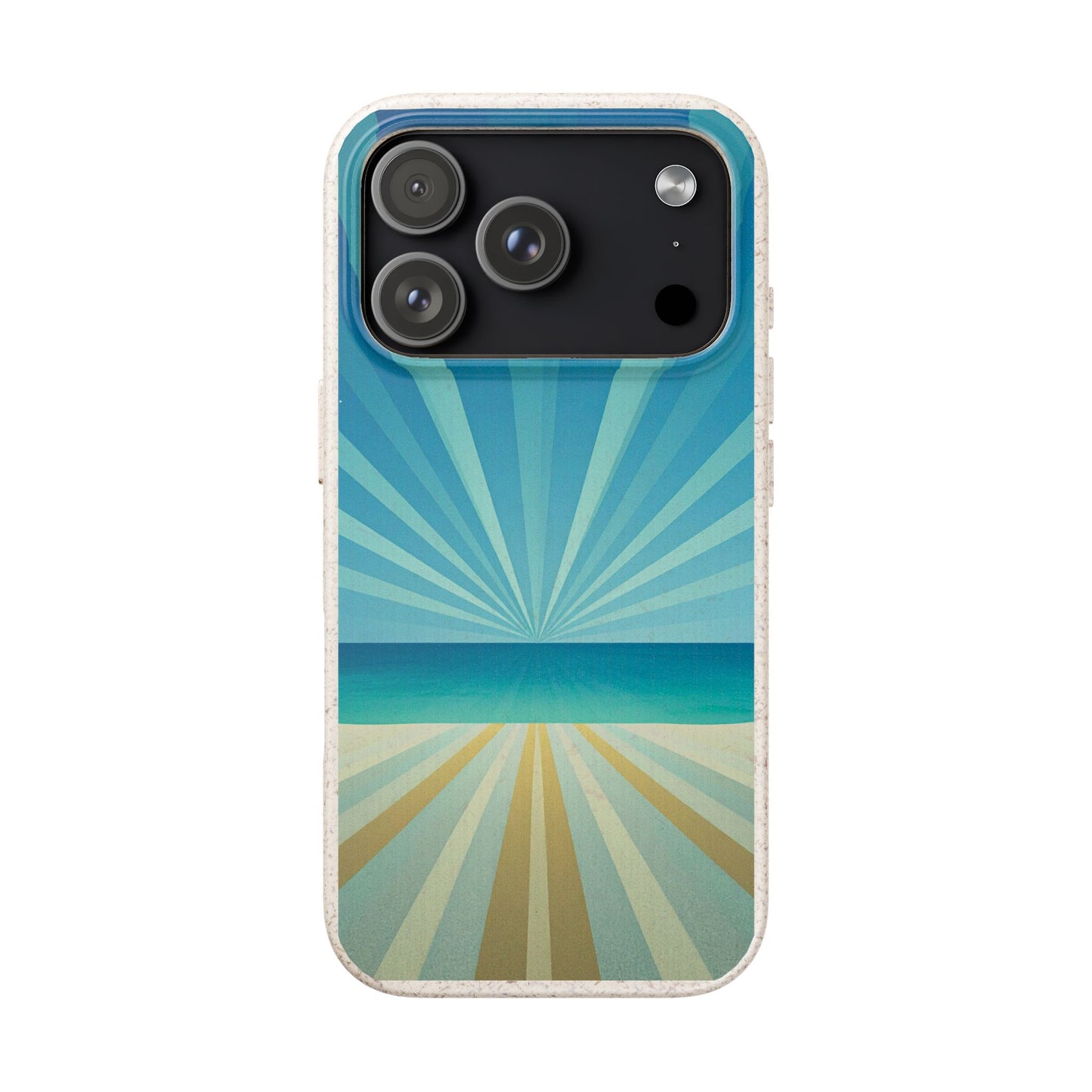 Eco Beach Phone Case — Biodegradable Sunset Rays Design