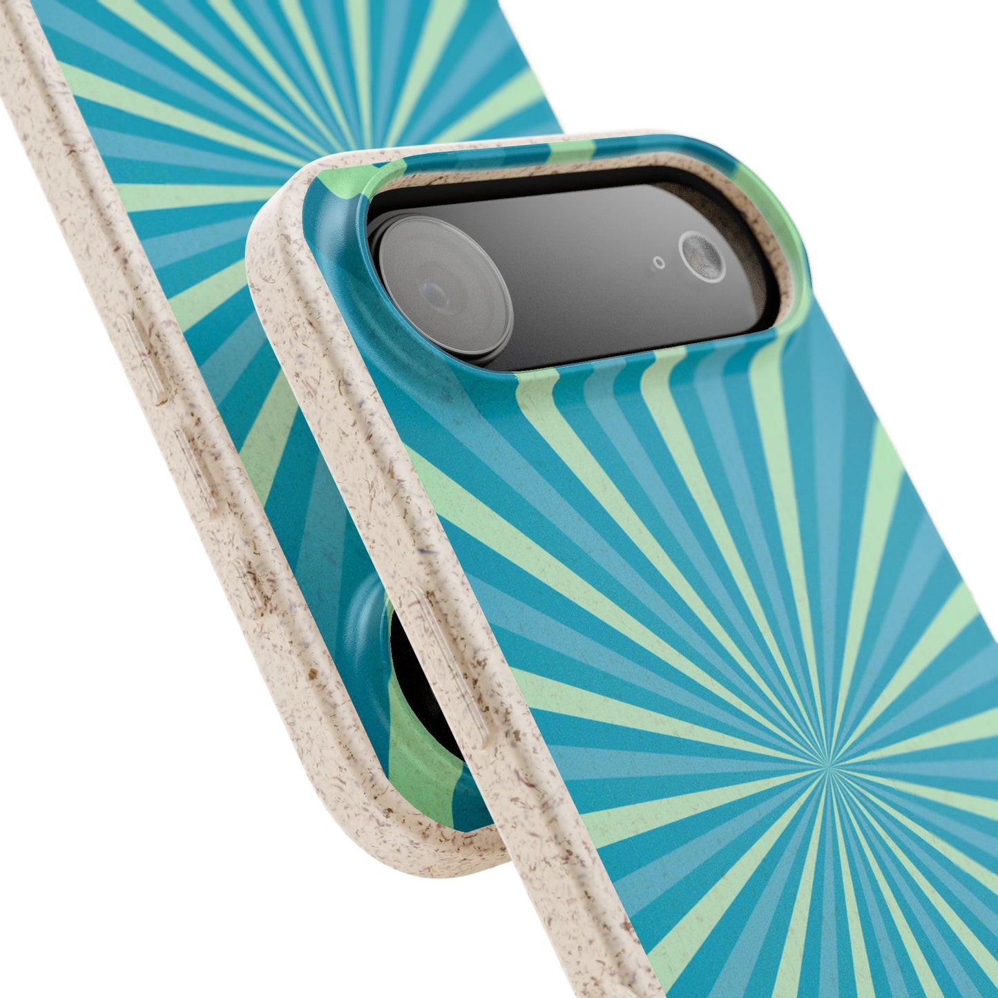 Biodegradable Phone Case – Blue Teal Starburst Design