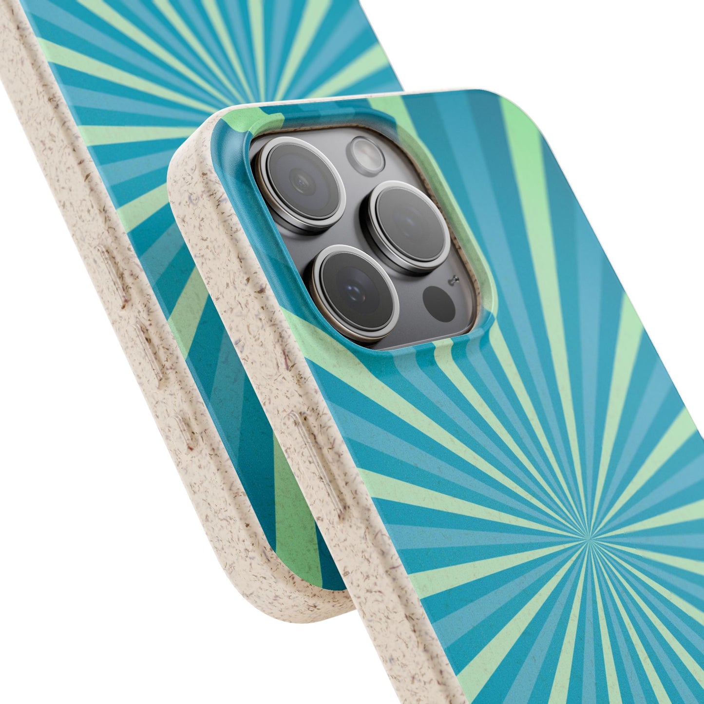 Biodegradable Phone Case – Blue Teal Starburst Design