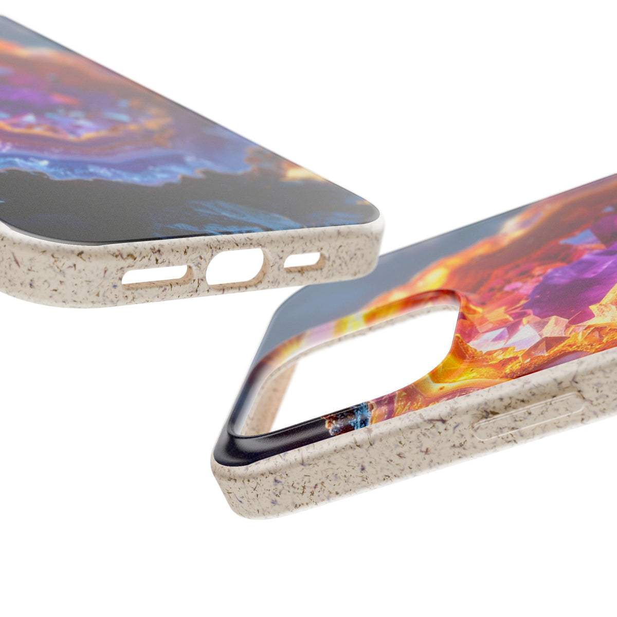 Geode Crystal Biodegradable Phone Case — Eco-Friendly Gemstone Art for iPhone