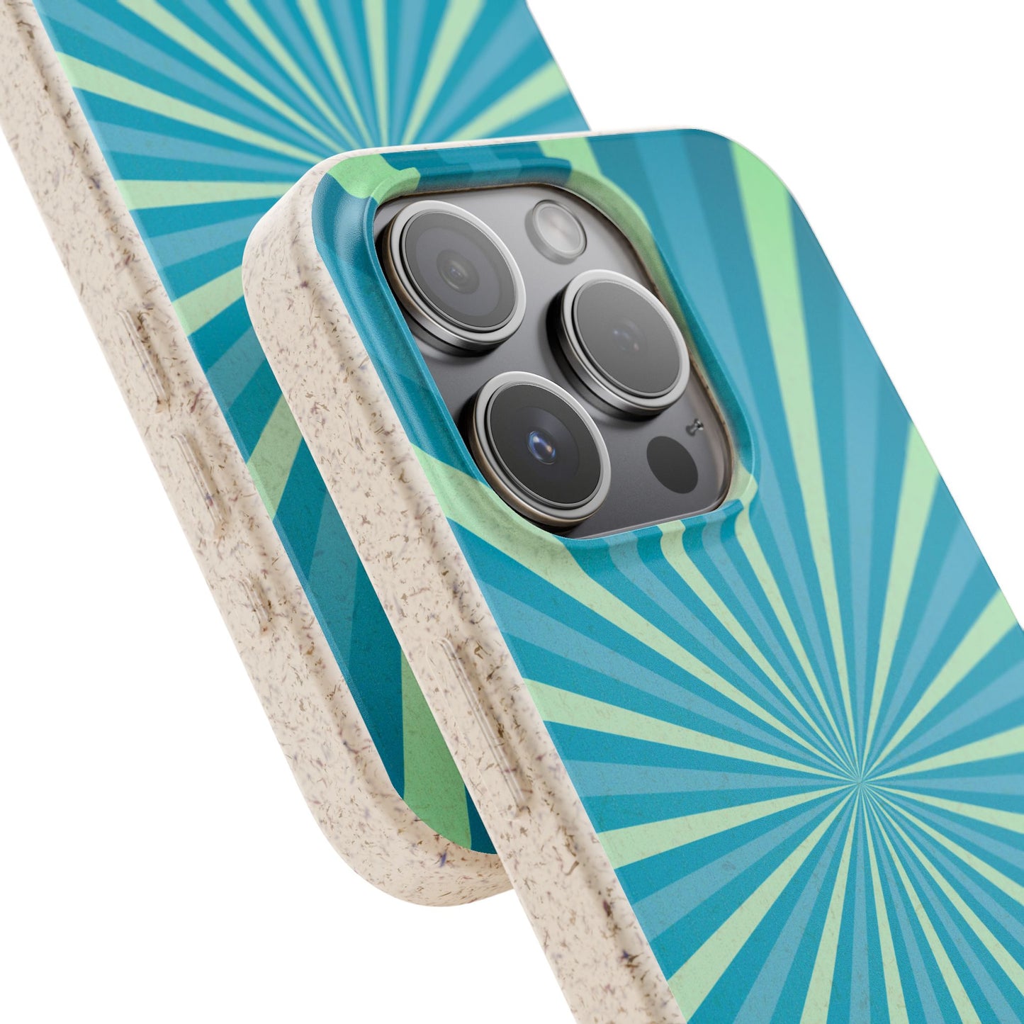Biodegradable Phone Case – Blue Teal Starburst Design