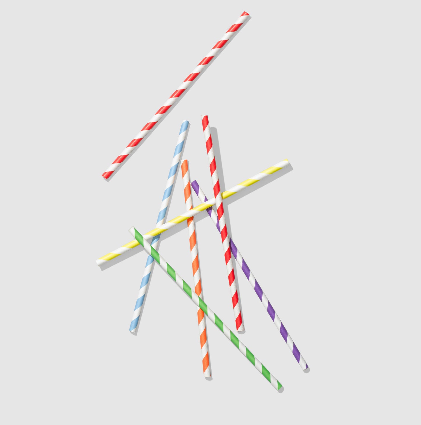 Rainbow color striped paper drinking straws