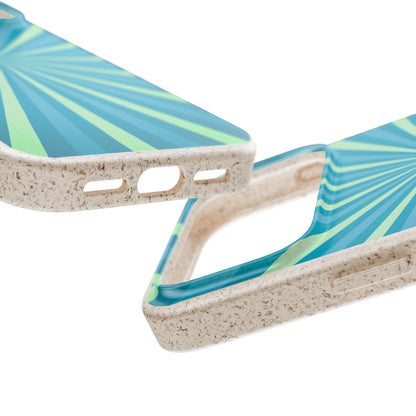Biodegradable Phone Case – Blue Teal Starburst Design