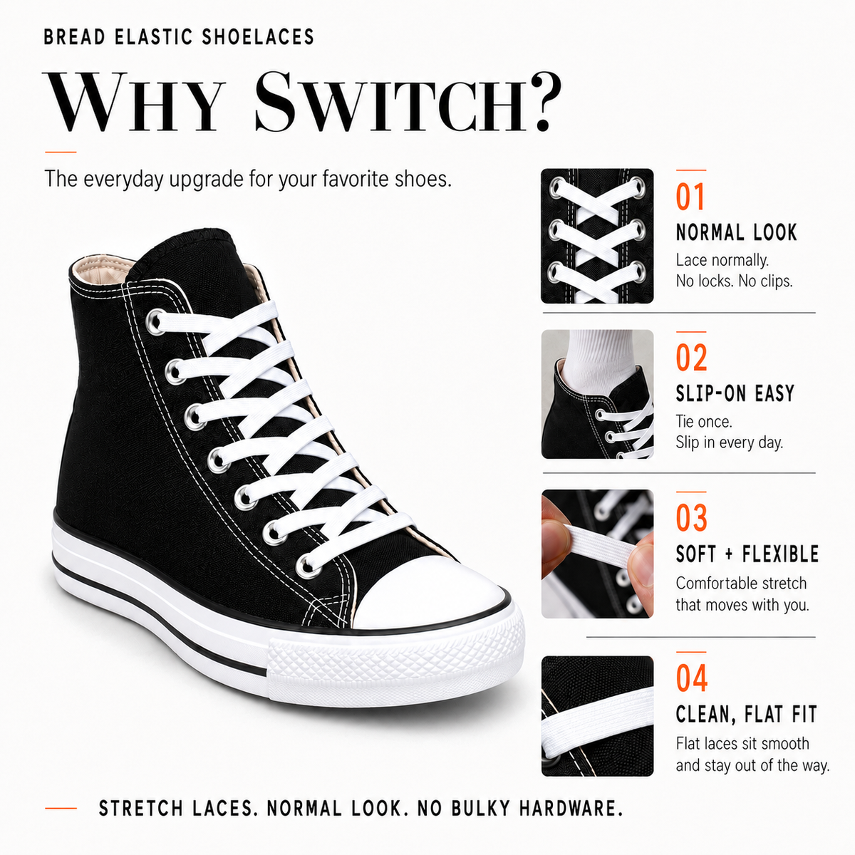Cloud White Shoe Laces from Bread