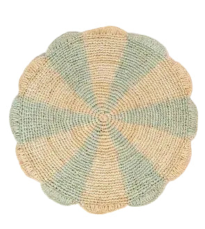 Pinwheel Blue Raffia Placemat