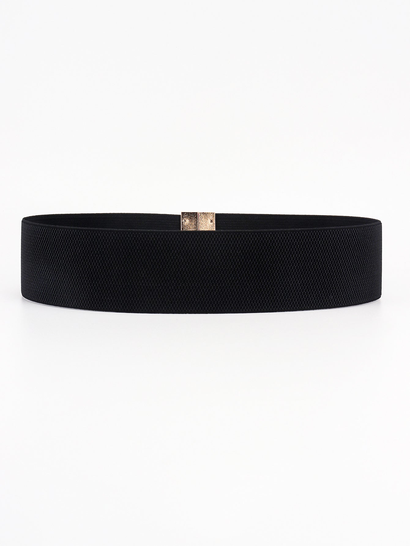Black belt with a gold buckle on a white background