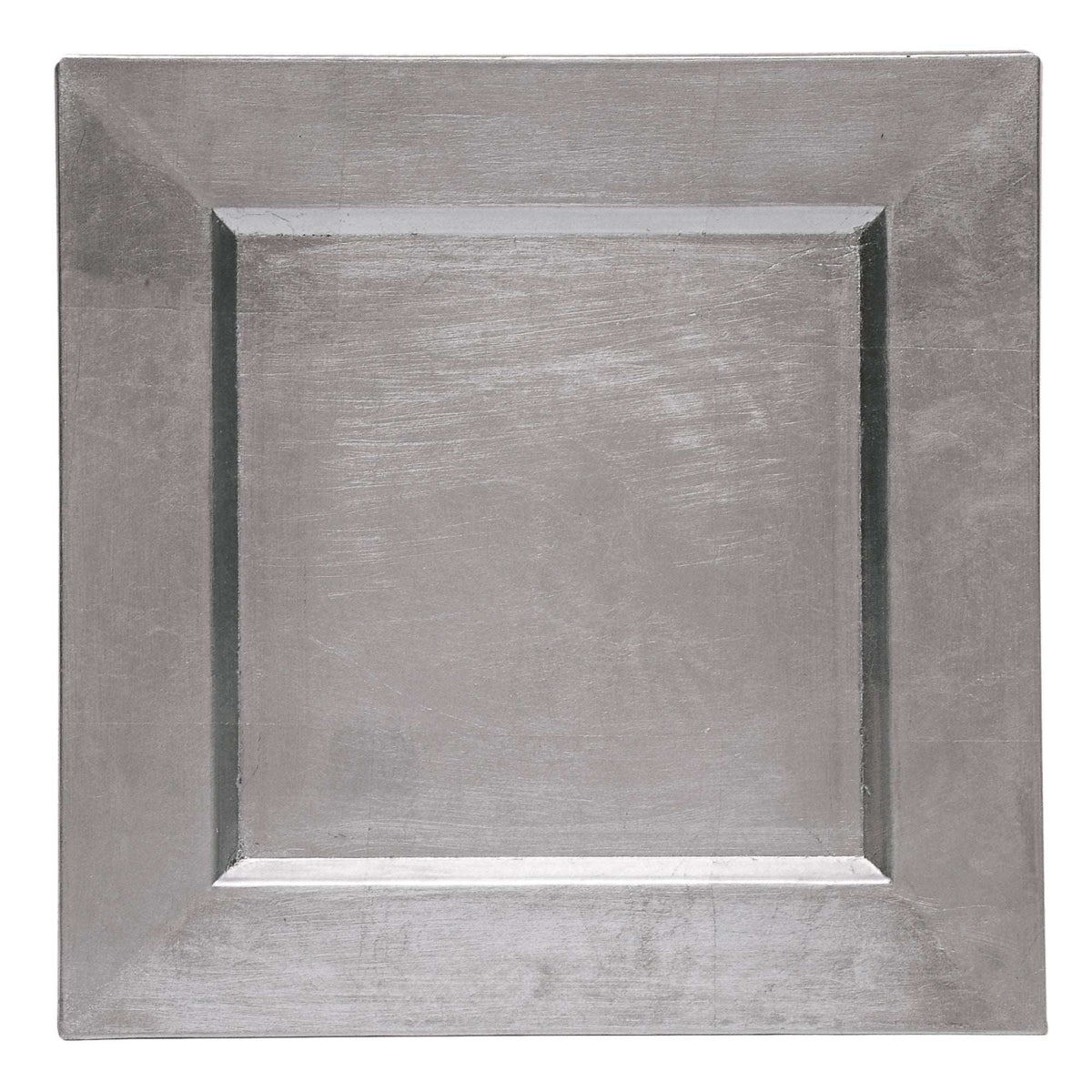 Silver Square Charger Plates, Set of 12